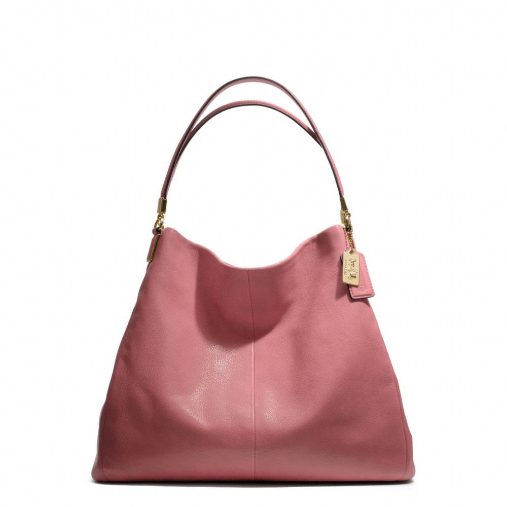 MADISON LEATHER PHOEBE SHOULDER BAG - COACH f25635 - LIGHT GOLD/ROUGE