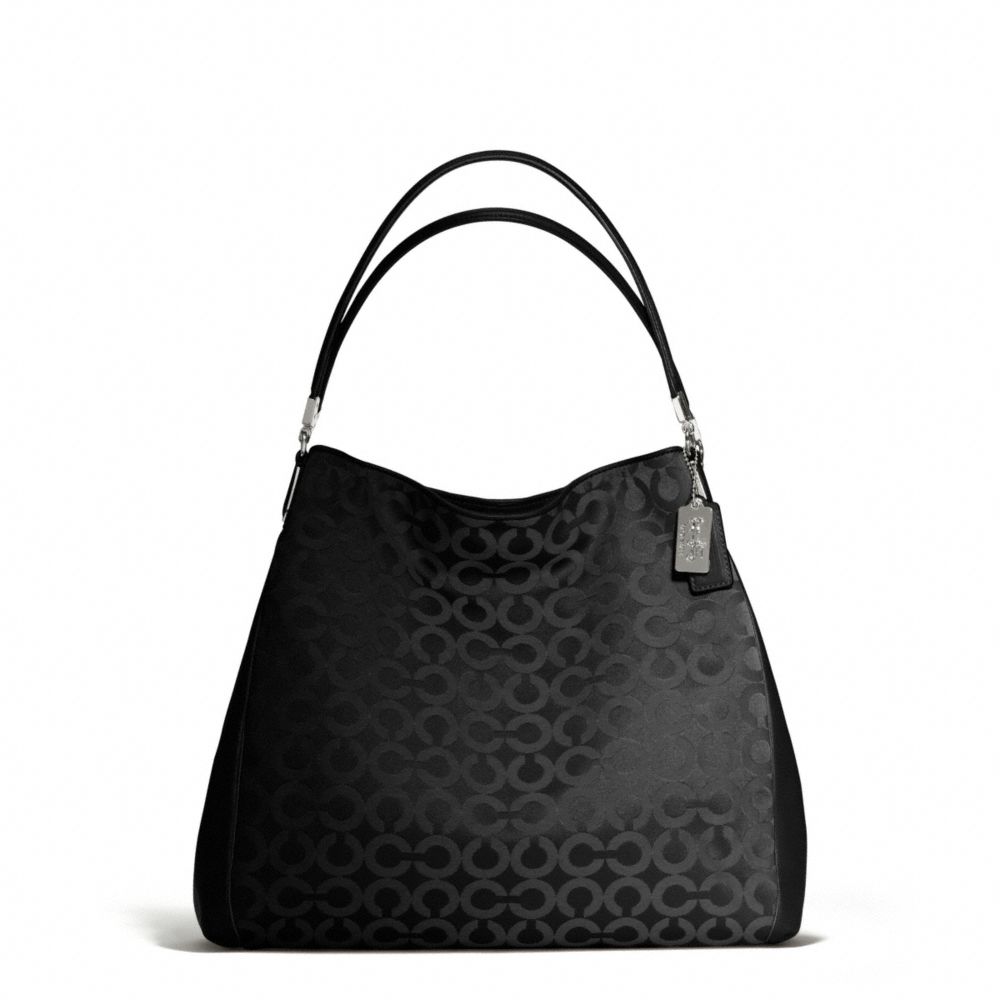 COACH MADISON OP ART SATEEN PHOEBE SHOULDER BAG - ONE COLOR - F25637