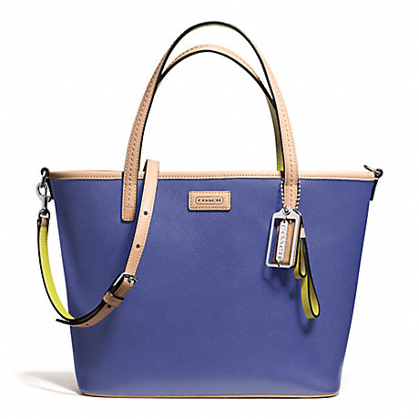COACH PARK METRO SMALL TOTE IN LEATHER - SILVER/PORCELAIN BLUE - f25663