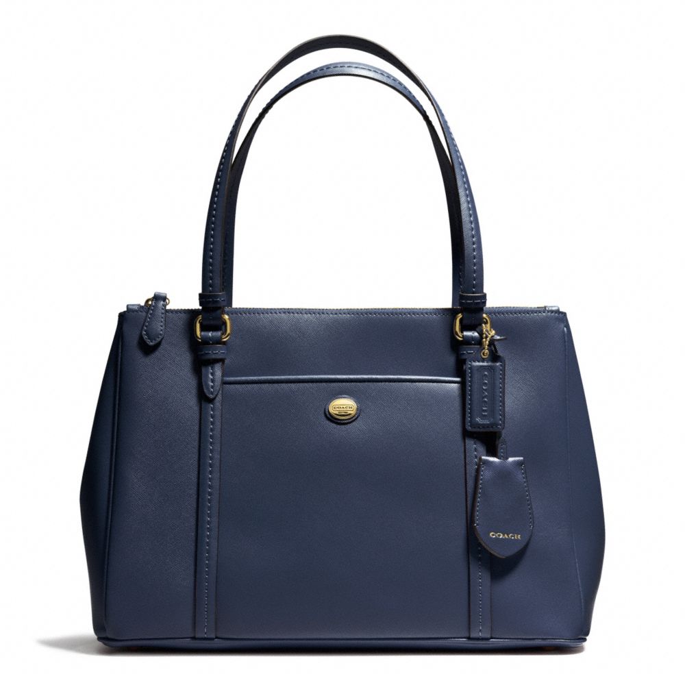 COACH PEYTON LEATHER JORDAN DOUBLE ZIP CARRYALL - INK BLUE - F25669