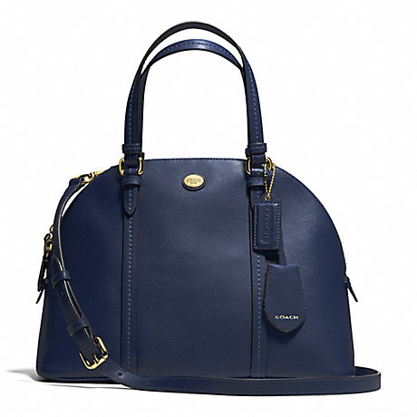 COACH PEYTON LEATHER CORA DOMED SATCHEL - INK BLUE - f25671