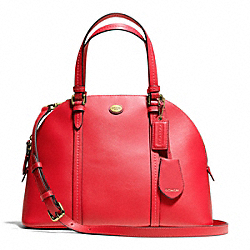 PEYTON LEATHER CORA DOMED SATCHEL - COACH f25671 - BRASS/PERMISSON