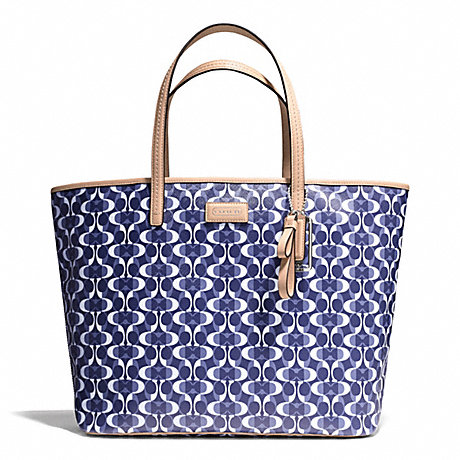 COACH PARK METRO TOTE IN DREAM C COATED CANVAS - SILVER/NAVY/TAN - f25673