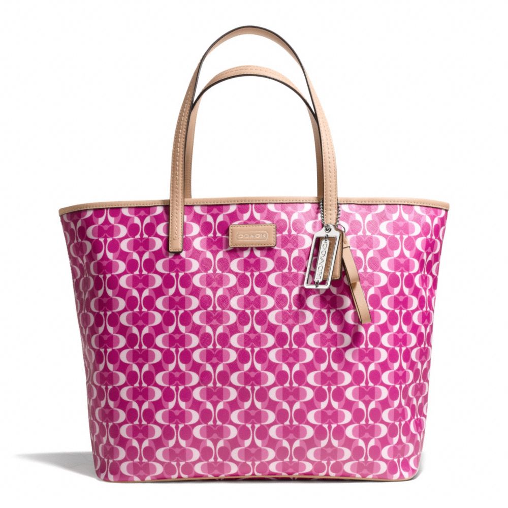 COACH PARK METRO DREAM C TOTE - SILVER/BRIGHT MAGENTA/TAN - F25673