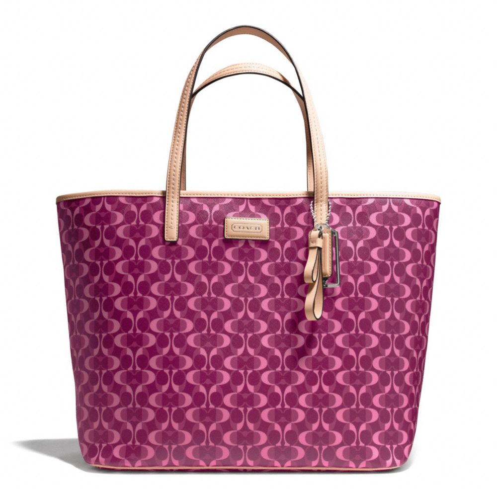 PARK METRO DREAM C TOTE - COACH f25673 - SILVER/BORDEAUX/TAN