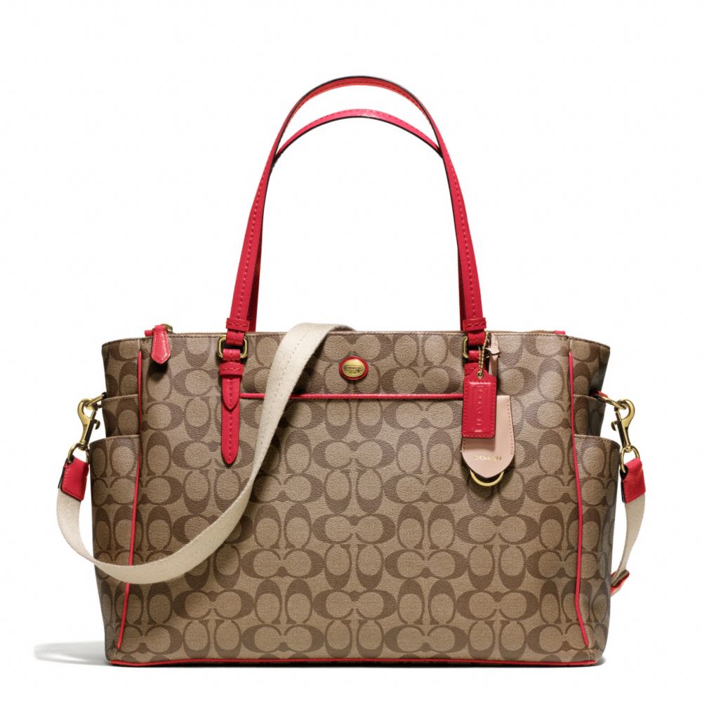 COACH PEYTON SIGNATURE MULTIFUNCTION TOTE - B4/PERSIMMON - F25741