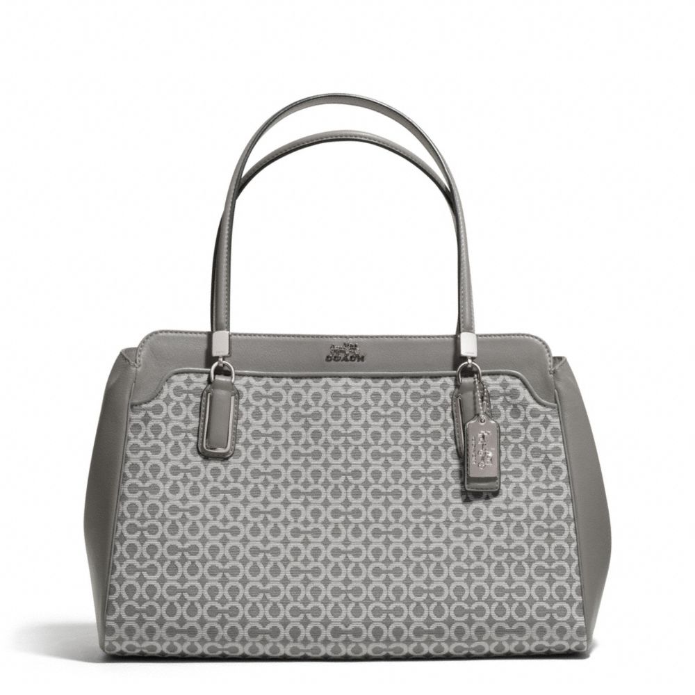 MADISON OP ART NEEDLEPOINT KIMBERLY CARRYALL - COACH f25781 - SILVER/LIGHT GREY