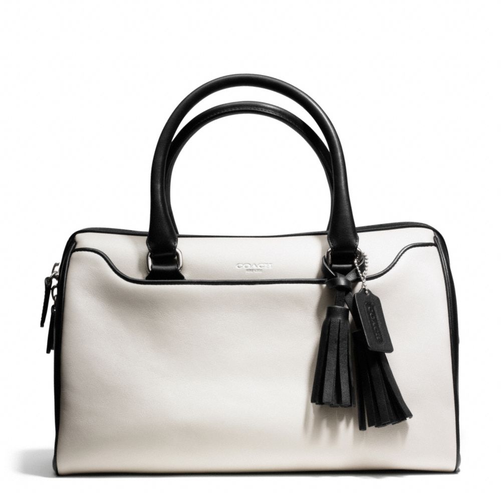 TWO TONE LEATHER HALEY SATCHEL - COACH f25807 - SILVER/MUSHROOM/BLACK