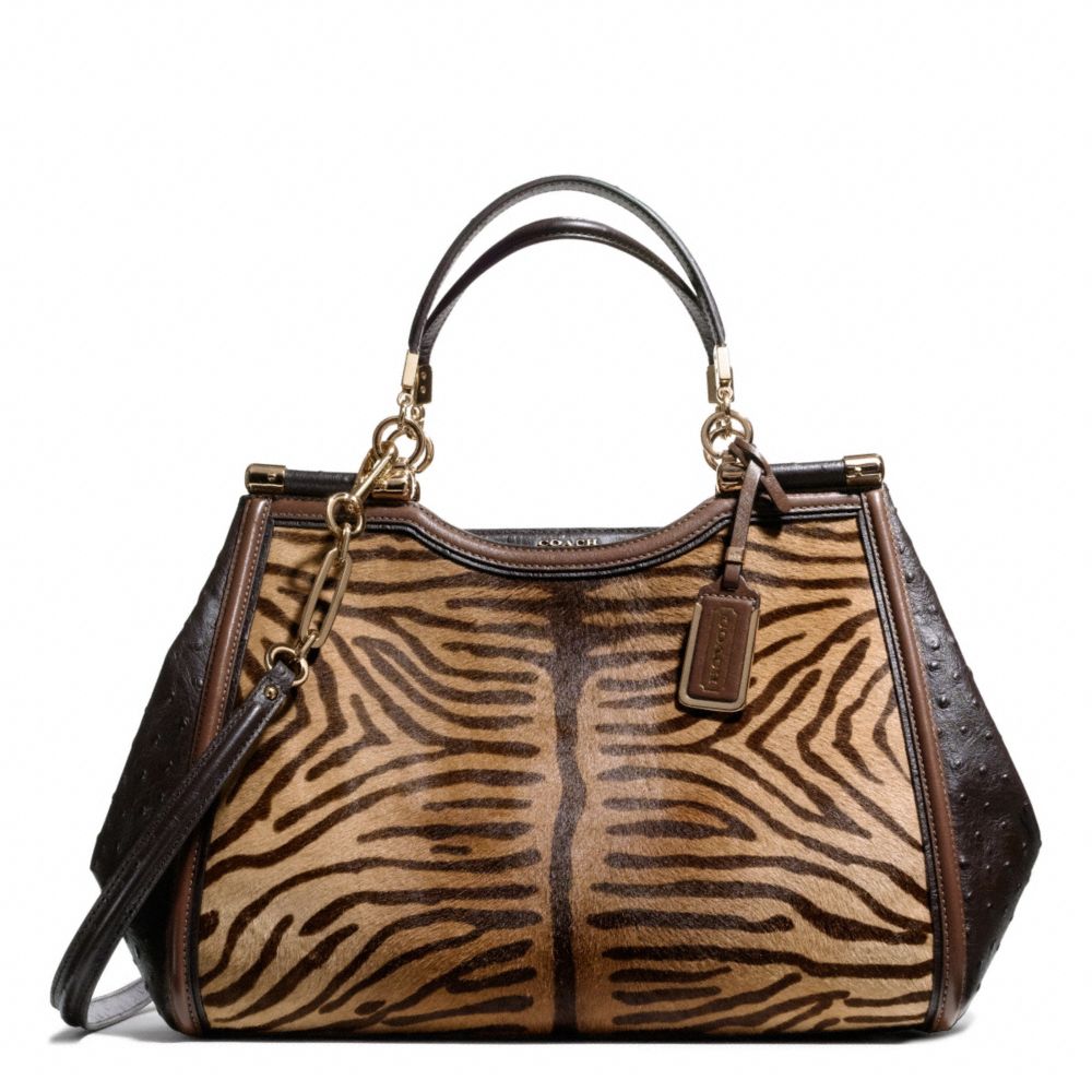 MADISON PRINTED TIGER HAIRCALF CAROLINE SATCHEL