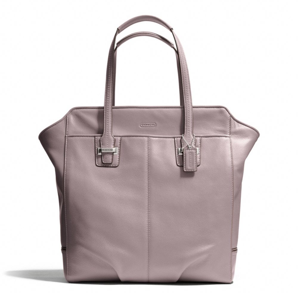 TAYLOR LEATHER NORTH/SOUTH TOTE - COACH f25941 - SILVER/PUTTY