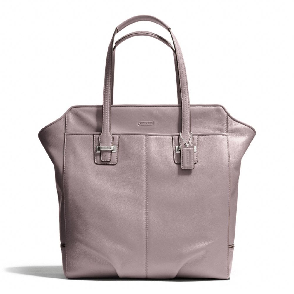 TAYLOR LEATHER NORTH/SOUTH TOTE - COACH F25941 - SILVER/PUTTY