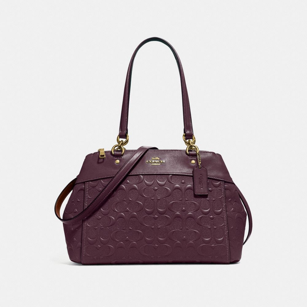 COACH BROOKE CARRYALL IN SIGNATURE LEATHER - oxblood 1/light gold - F25952