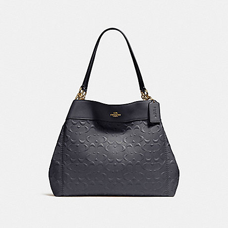 COACH LEXY SHOULDER BAG IN SIGNATURE LEATHER - MIDNIGHT/LIGHT GOLD - f25954