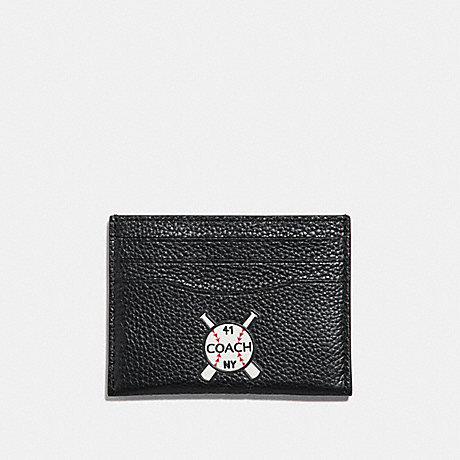 COACH SLIM CARD CASE WITH MIXED PATCHES - BLACK - f25955