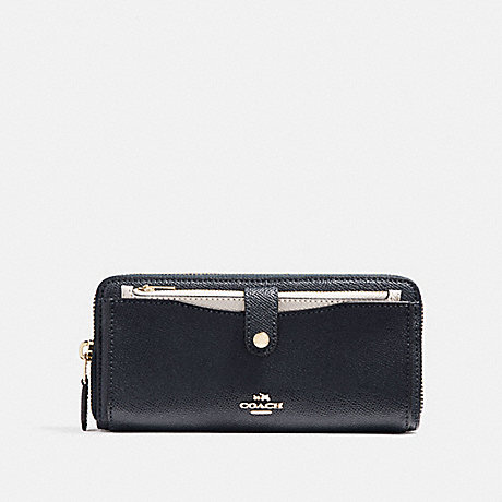 COACH MULTIFUNCTION WALLET IN COLORBLOCK - MIDNIGHT/CHALK/Light Gold - f25967