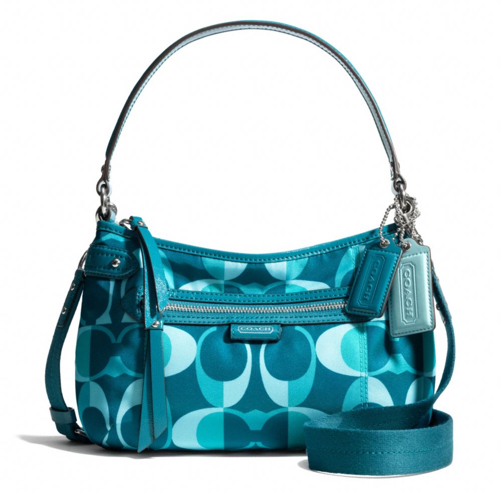 COACH DAISY DREAM C PRINT CROSSBODY - SILVER/TEAL MULTI - F26022