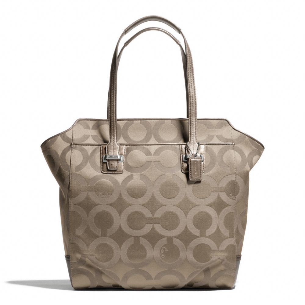 COACH TAYLOR OP ART NORTH/SOUTH TOTE - SILVER/FLINT - F26031