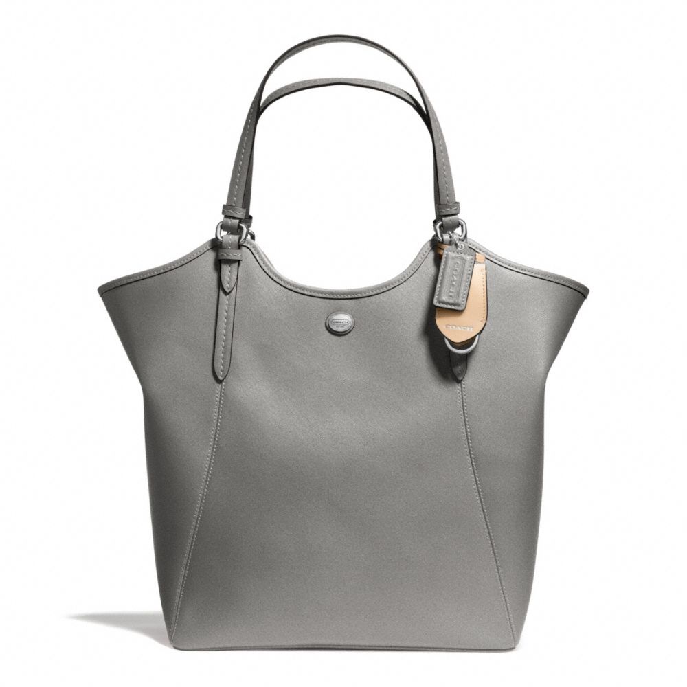 COACH PEYTON LEATHER TOTE - SILVER/PEWTER - F26103