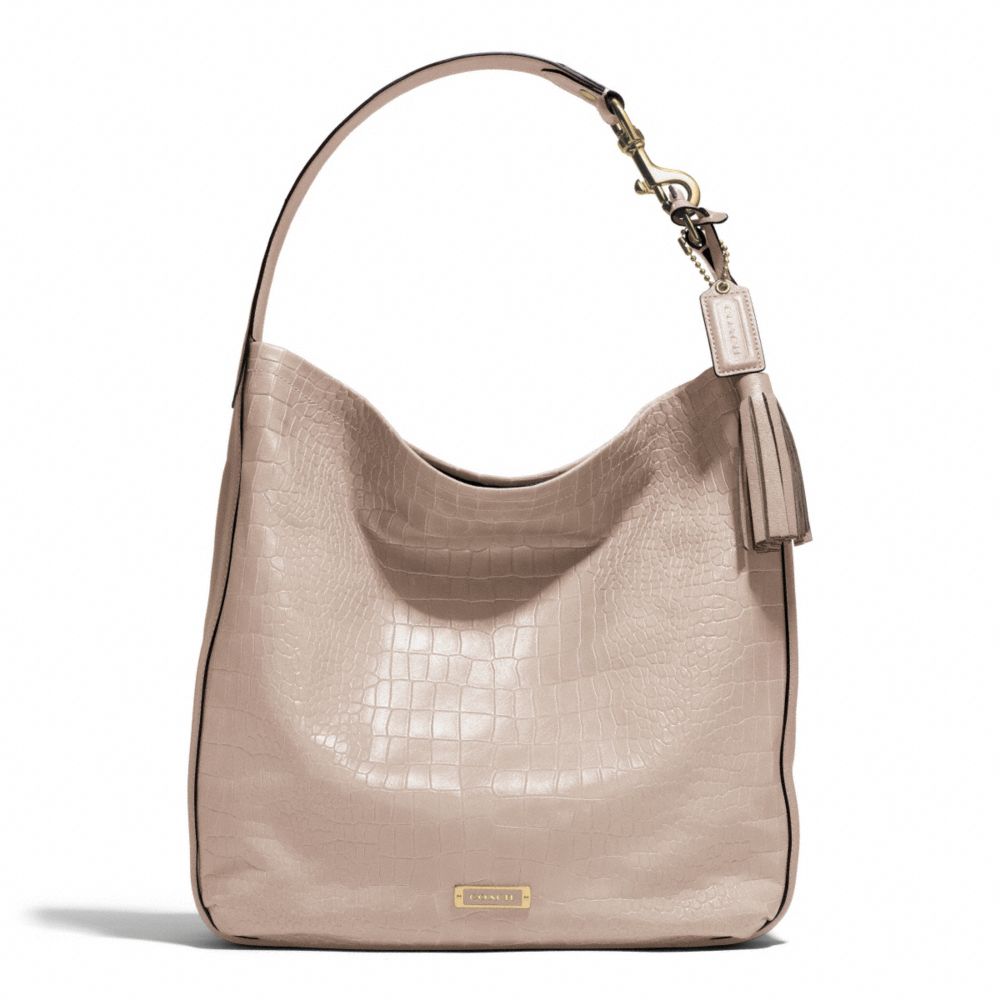 COACH AVERY EMBOSSED CROC HOBO - BRASS/STONE - F26122