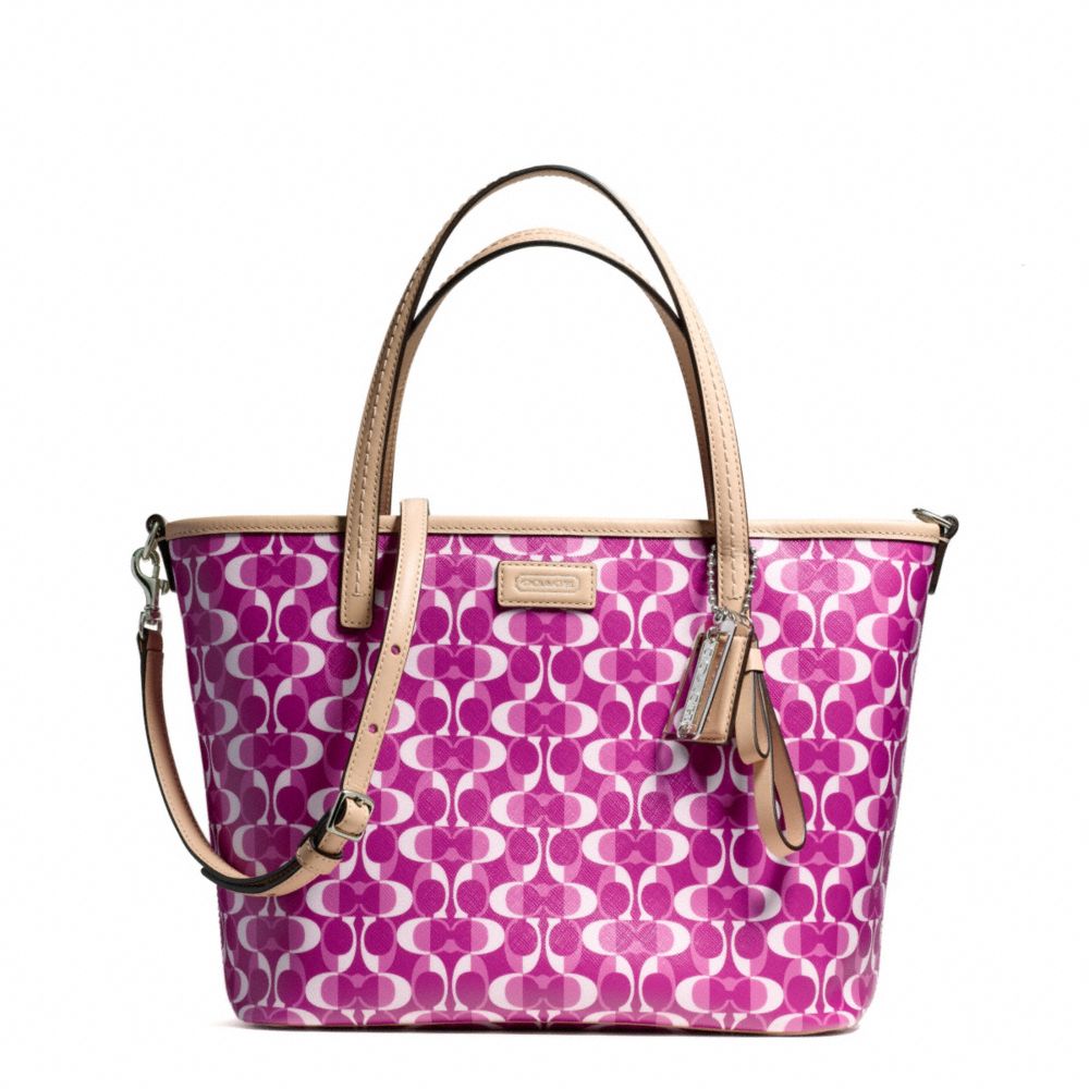 COACH PARK METRO DREAM C SMALL TOTE - SILVER/BRIGHT MAGENTA/TAN - F26201