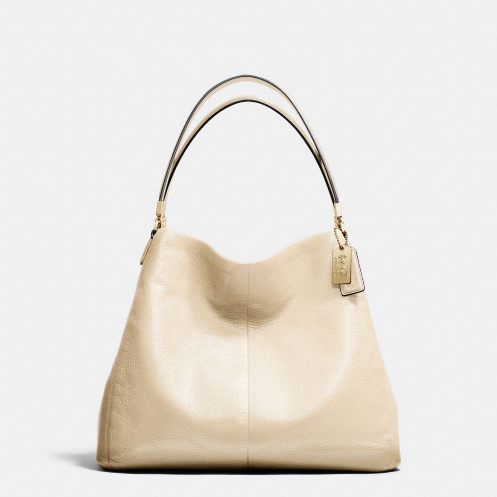 MADISON LEATHER SMALL PHOEBE SHOULDER BAG - COACH f26224 - LIGHT GOLD/MILK