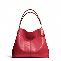 MADISON LEATHER SMALL PHOEBE SHOULDER BAG - COACH f26224 - LIGHT GOLD/SCARLET