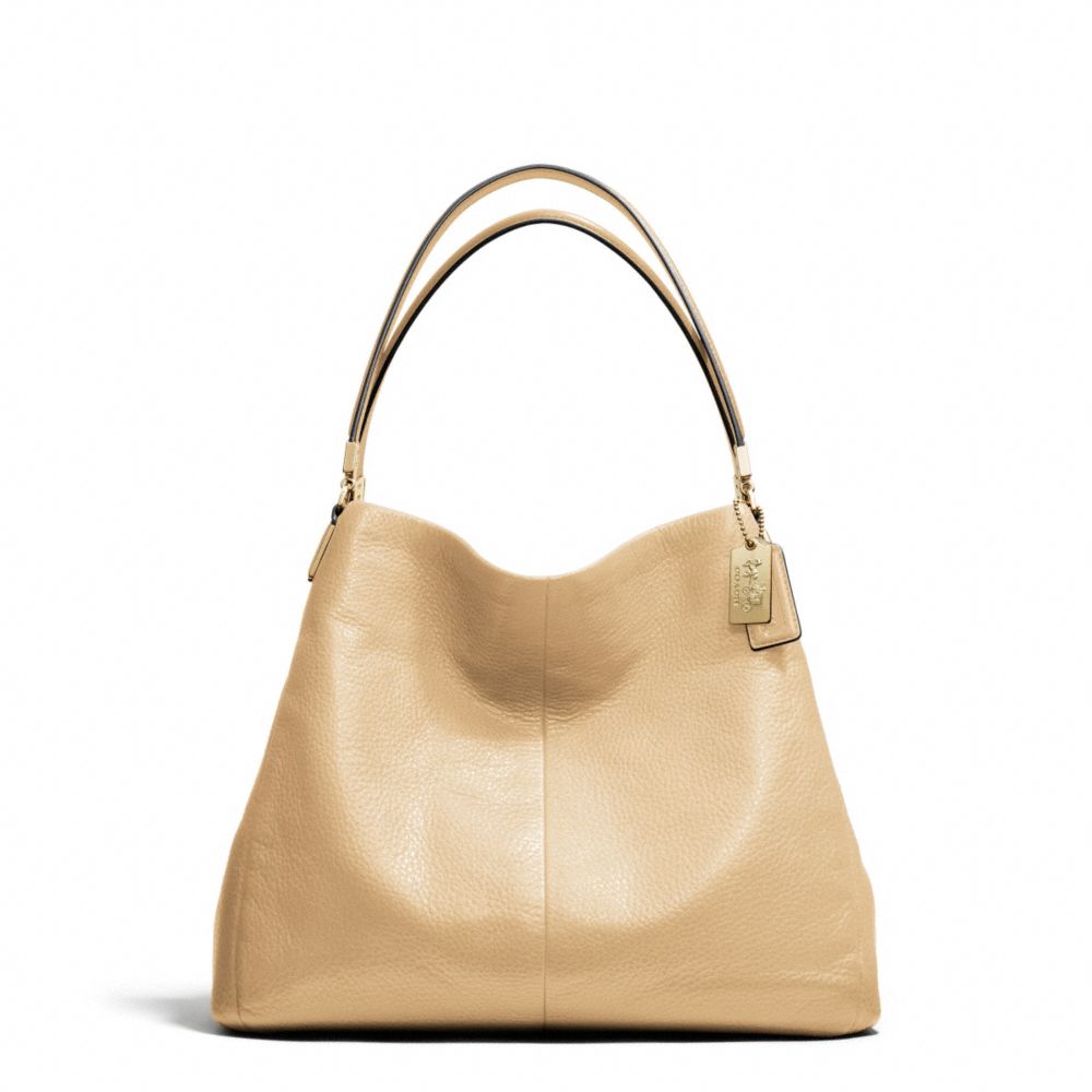 MADISON LEATHER SMALL PHOEBE SHOULDER BAG - COACH f26224 - LIGHT GOLD/TAN