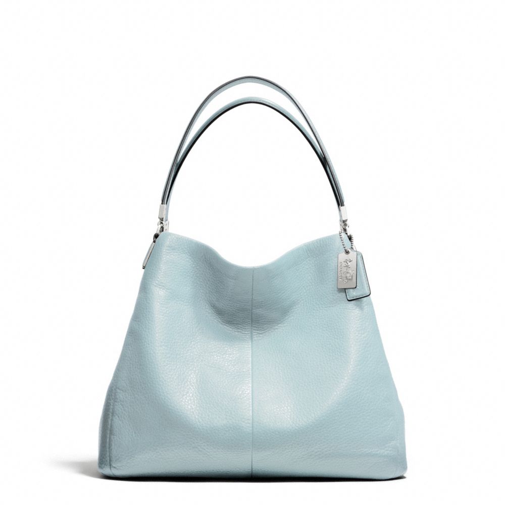 MADISON LEATHER SMALL PHOEBE SHOULDER BAG - COACH f26224 - SILVER/SEA MIST