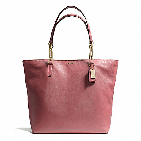 COACH MADISON LEATHER NORTH/SOUTH TOTE - LIGHT GOLD/ROUGE - f26225