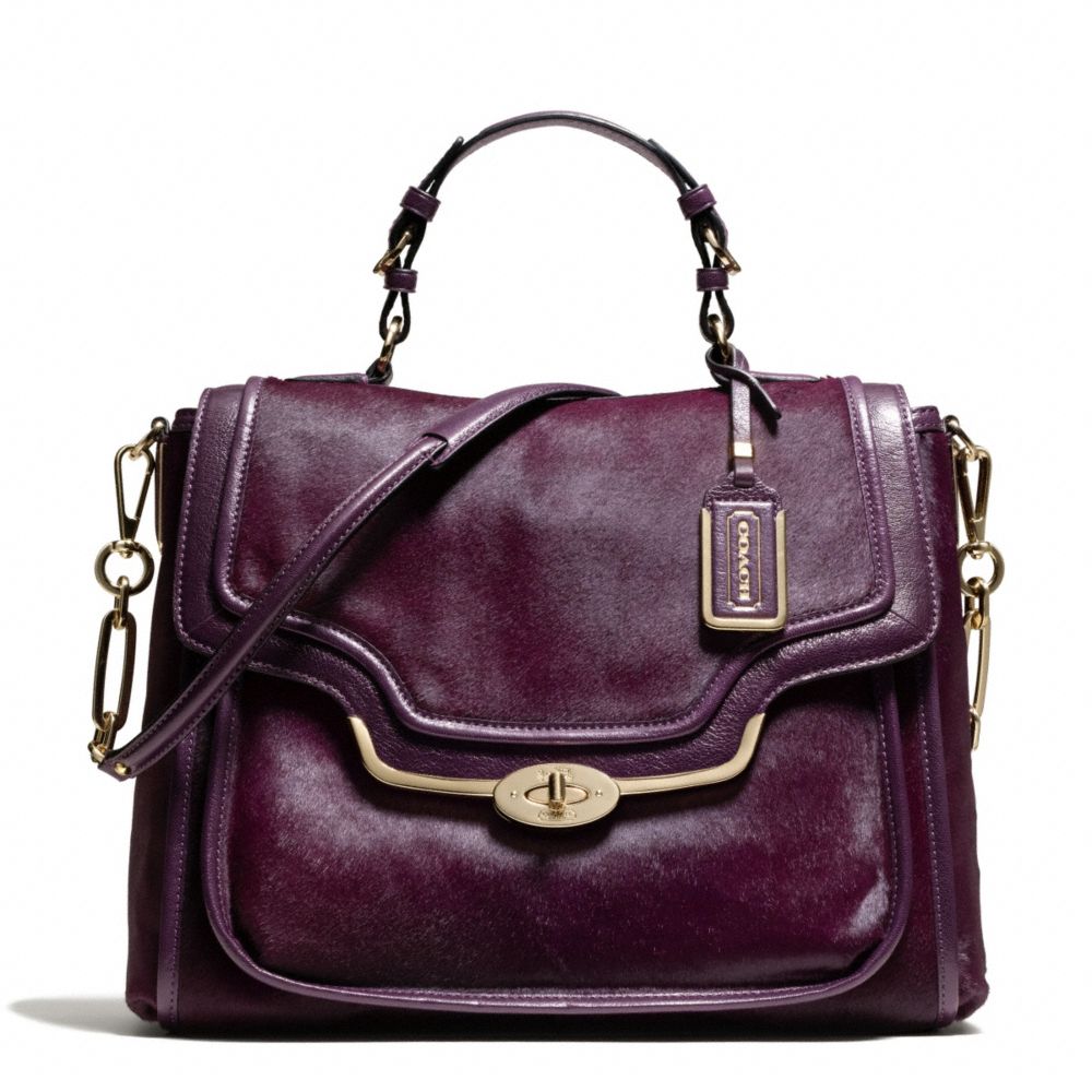 MADISON MIXED HAIRCALF SADIE FLAP SATCHEL - COACH f26346 - 31847