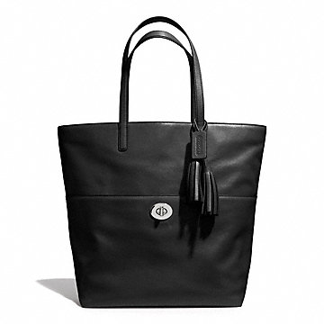LEATHER TURNLOCK TOTE 