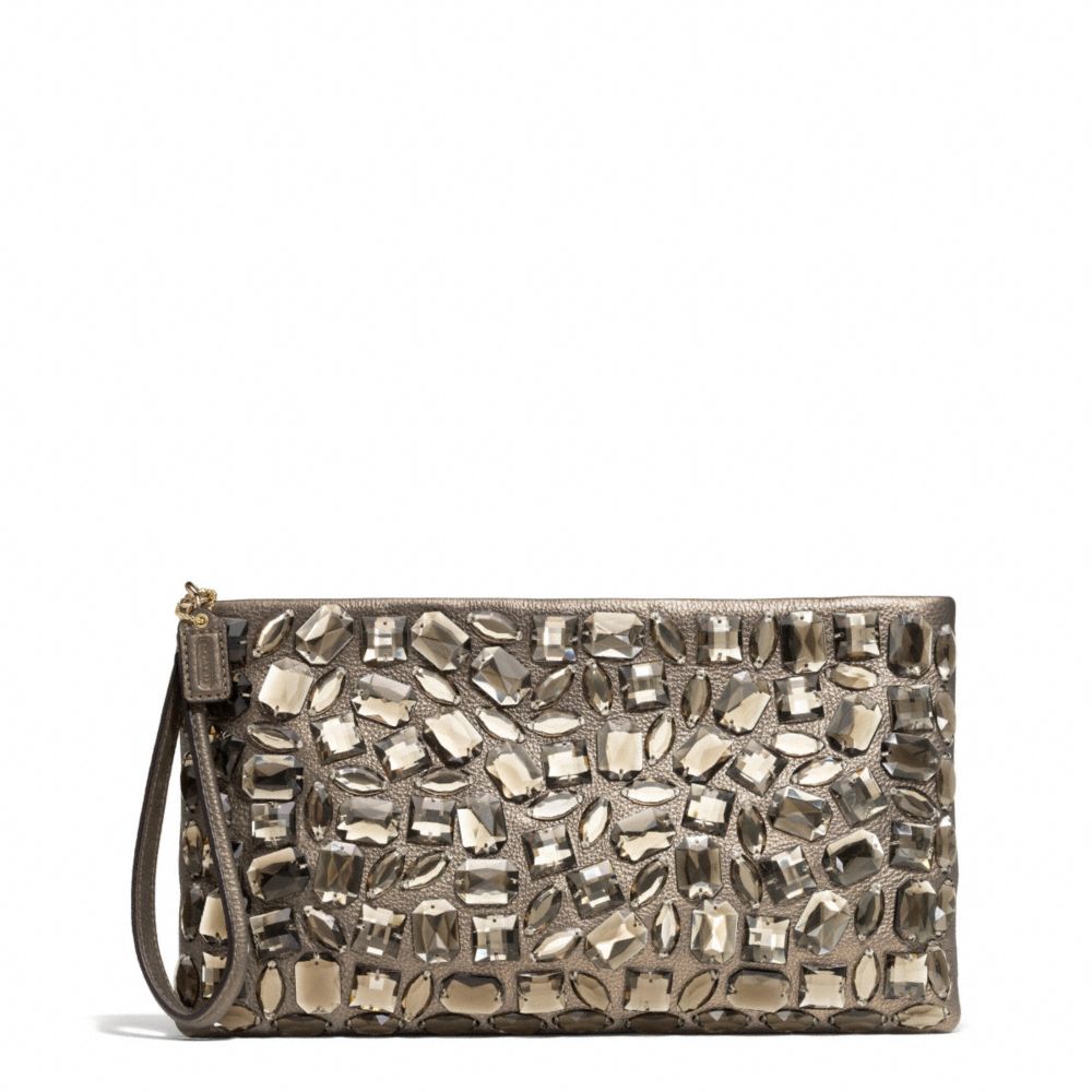 MADISON ZIP CLUTCH IN JEWELED LEATHER - COACH F26485 - ONE-COLOR