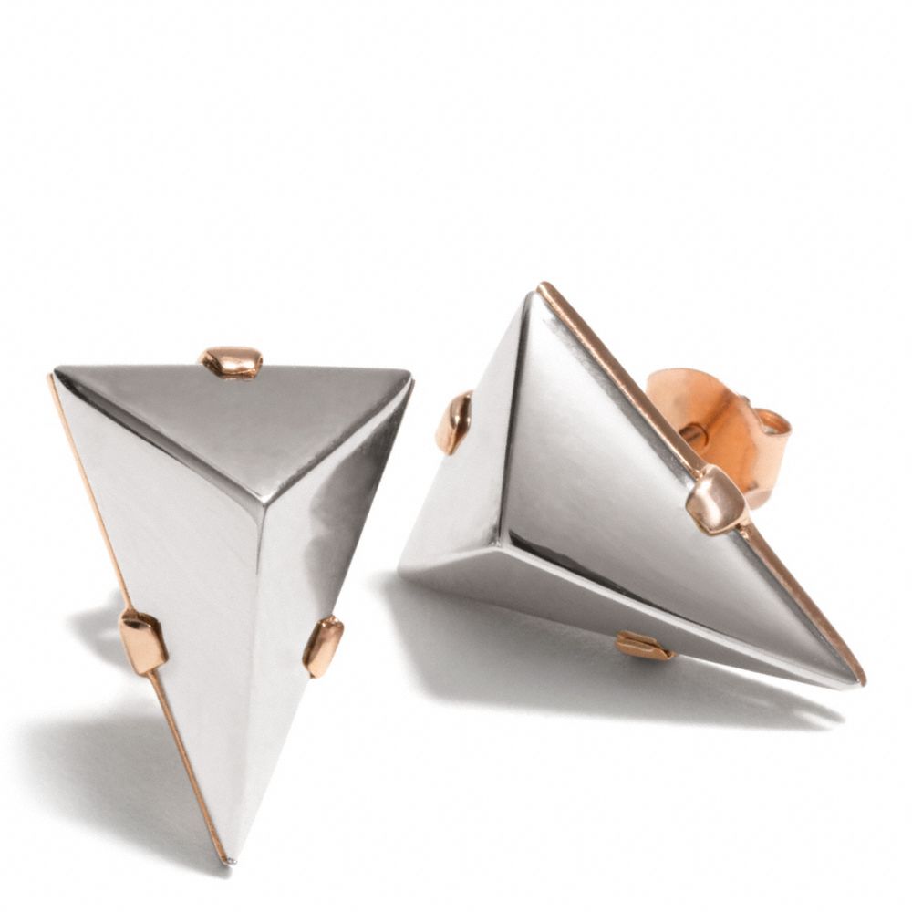 COACH SMALL PYRAMID STUD EARRINGS - ONE COLOR - F26537