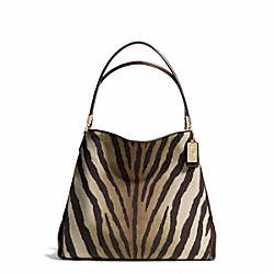 COACH MADISON ZEBRA PRINT SMALL PHOEBE SHOULDER BAG - LIGHT GOLD/BROWN MULTI - F26637