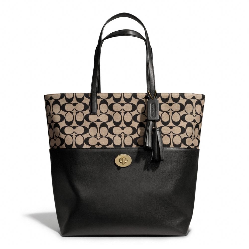 SIGNATURE TURNLOCK TOTE - COACH F26943 - ONE-COLOR