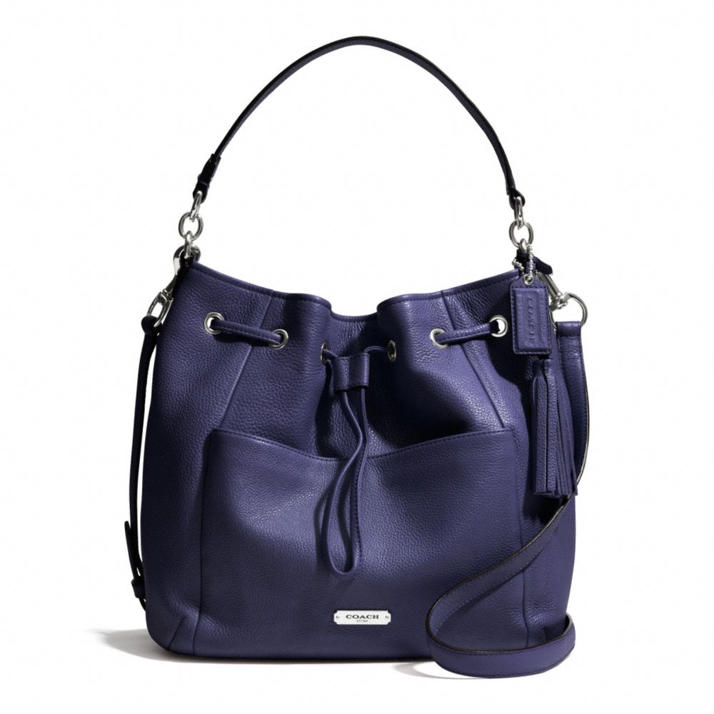 AVERY LEATHER DRAWSTRING - COACH f27003 - SILVER/INDIGO