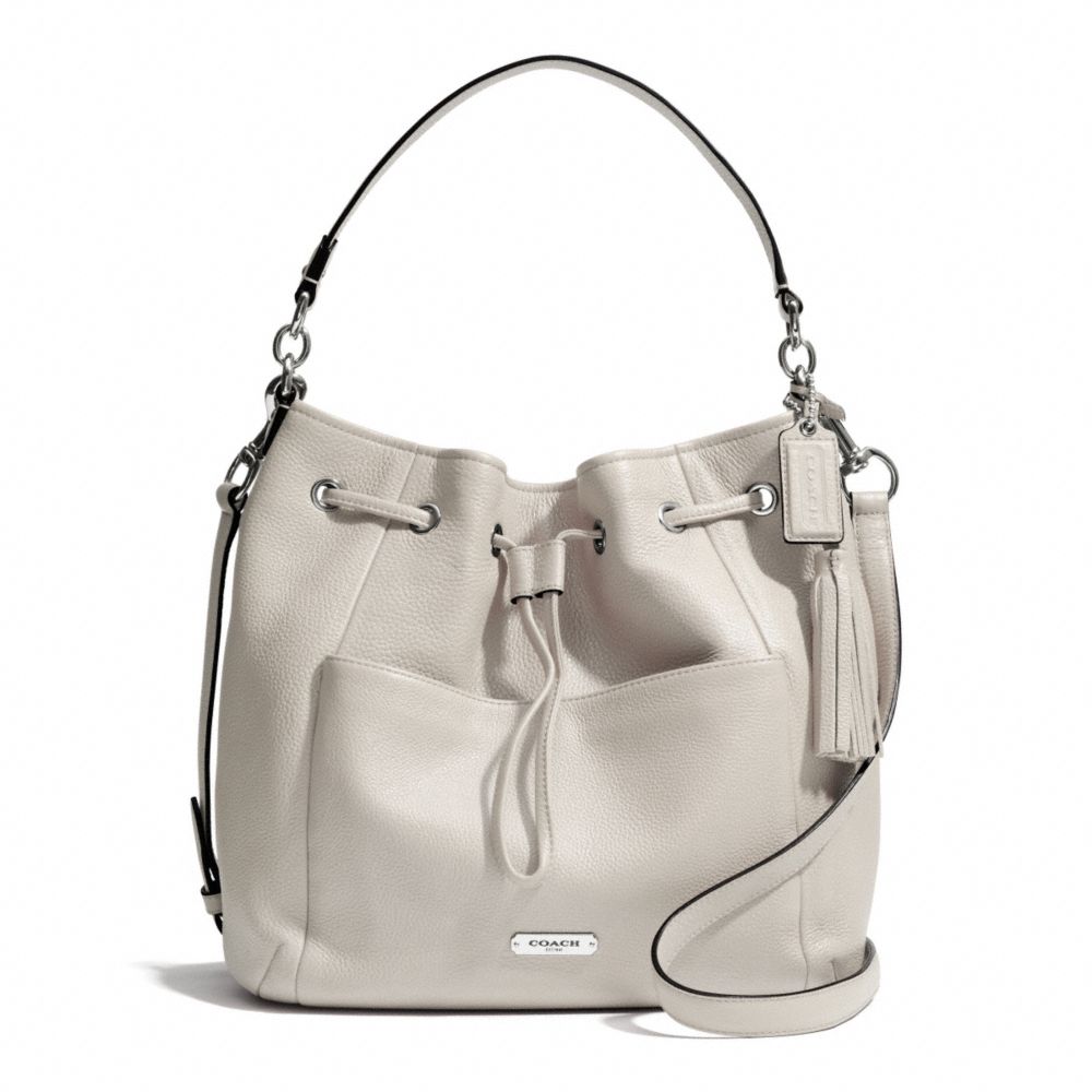 AVERY LEATHER DRAWSTRING - COACH f27003 - SILVER/PEARL