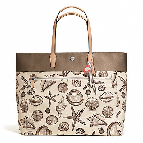 COACH RESORT SHELL PRINT LARGE TOTE -  - f27347