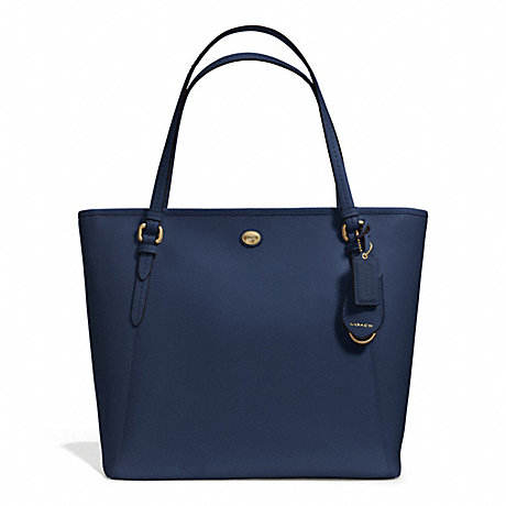 COACH PEYTON LEATHER ZIP TOP TOTE - INK BLUE - f27349