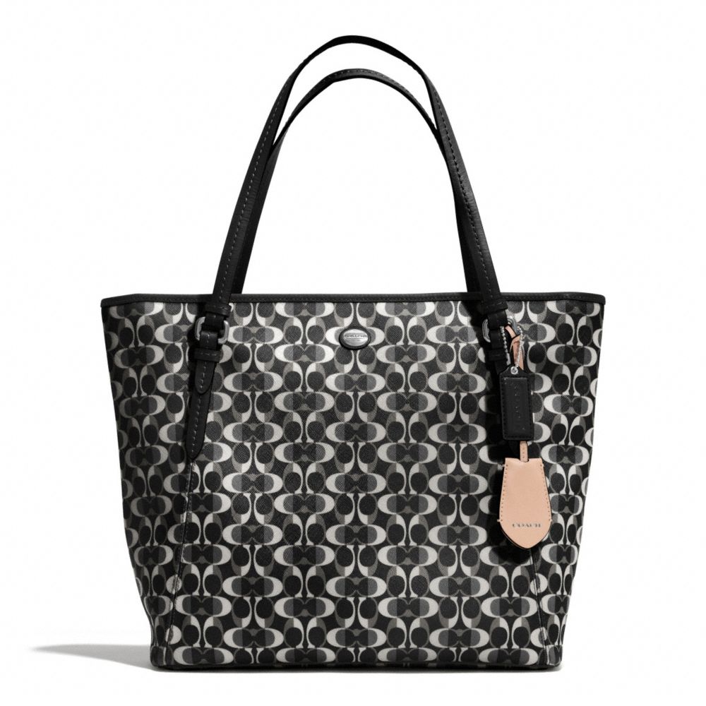 PEYTON DREAM C ZIP TOP TOTE - COACH f27350 - SILVER/BLACK/WHITE/BLACK