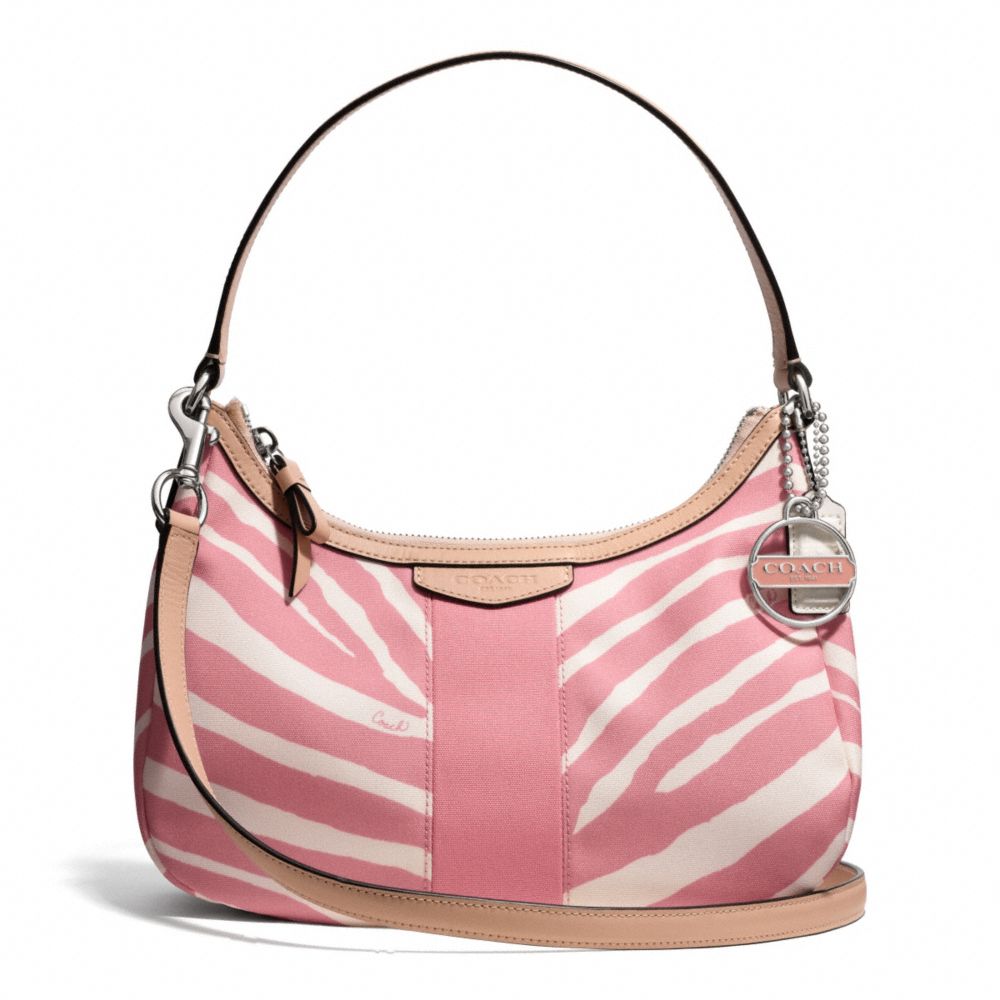 COACH SIGNATURE STRIPE ZEBRA PRINT DEMI CROSSBODY - ONE COLOR - F27386