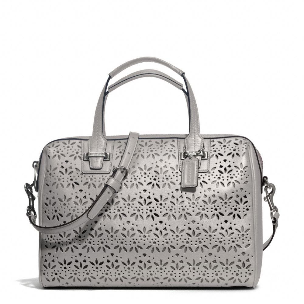 TAYLOR EYELET LEATHER SATCHEL - COACH f27392 - SILVER/GREY