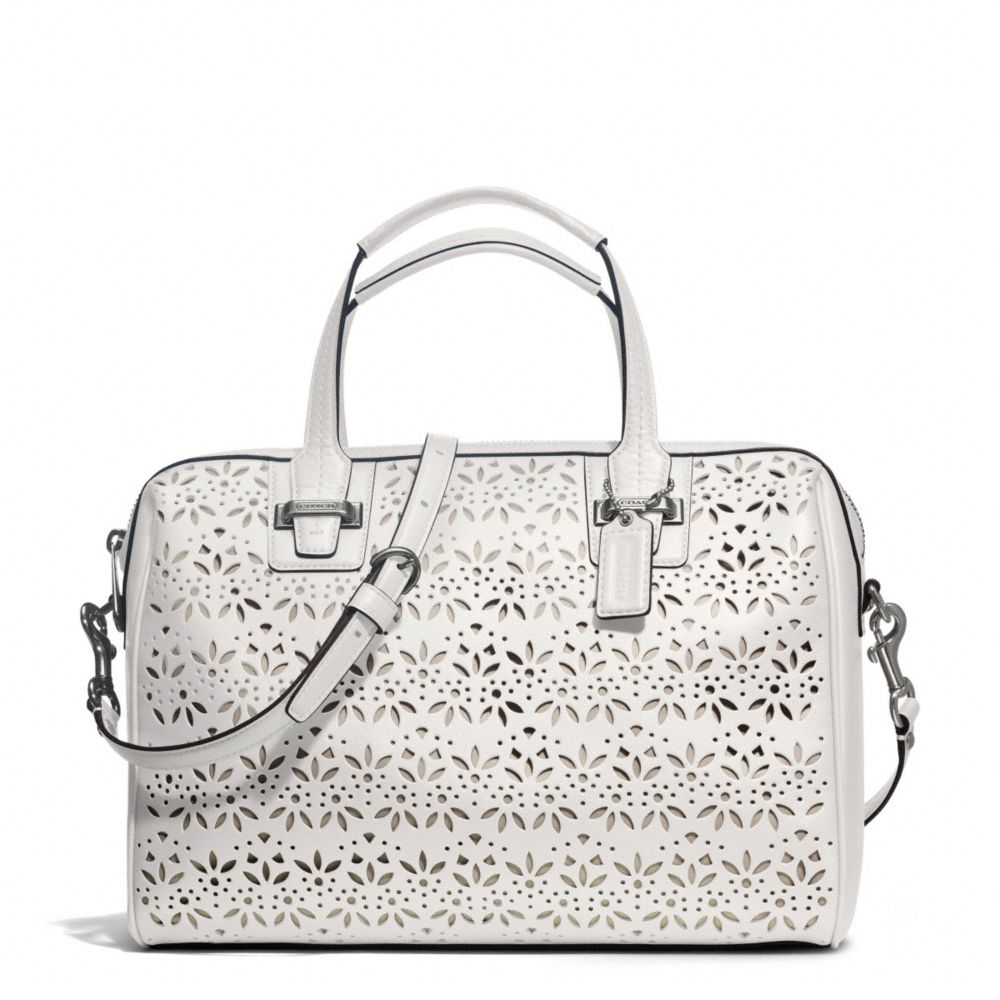 TAYLOR EYELET LEATHER SATCHEL - COACH f27392 - SILVER/IVORY