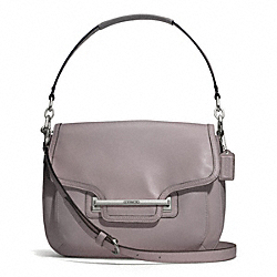 COACH TAYLOR LEATHER FLAP SHOULDER BAG - SILVER/PUTTY - F27481