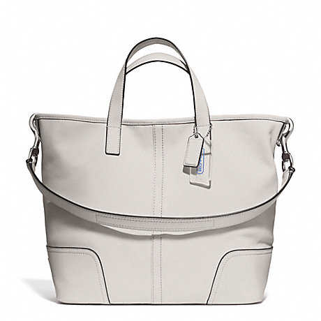 COACH HADLEY LEATHER DUFFLE - SILVER/PARCHMENT - f27728