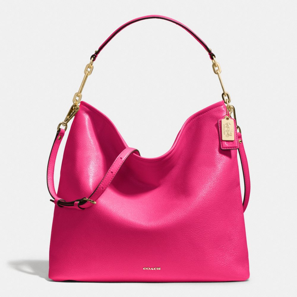 MADISON LEATHER HOBO - COACH f27858 - LIGHT GOLD/PINK RUBY