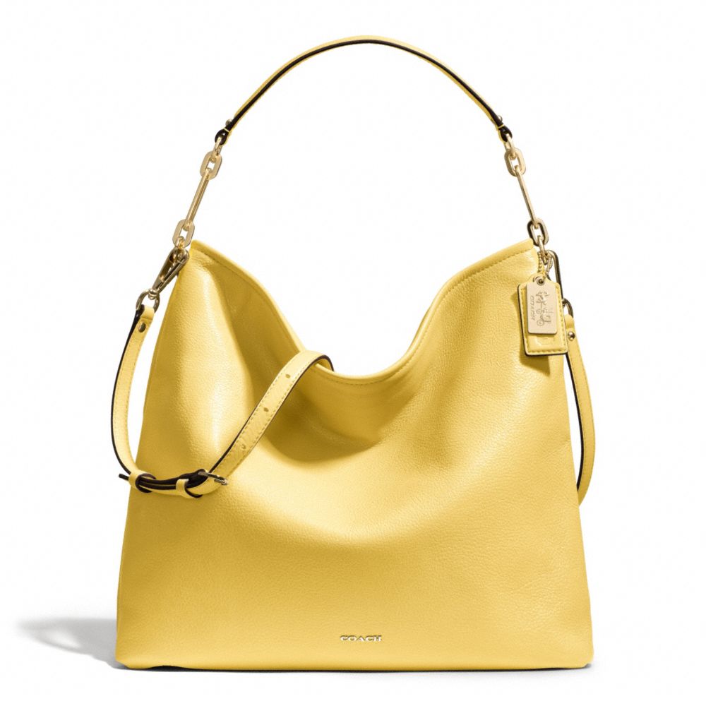 COACH MADISON LEATHER HOBO - LIGHT GOLD/PALE LEMON - F27858