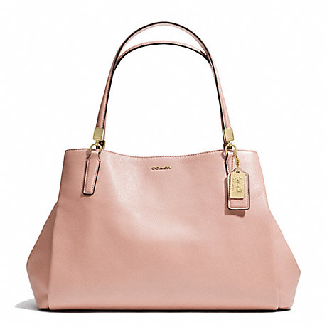 COACH MADISON LEATHER  CAFE CARRYALL - LIGHT GOLD/PEACH ROSE - f27859