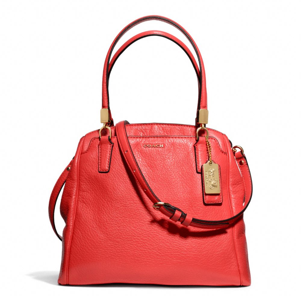 COACH MADISON LEATHER MINETTA CROSSBODY - LIGHT GOLD/LOVE RED - F27862