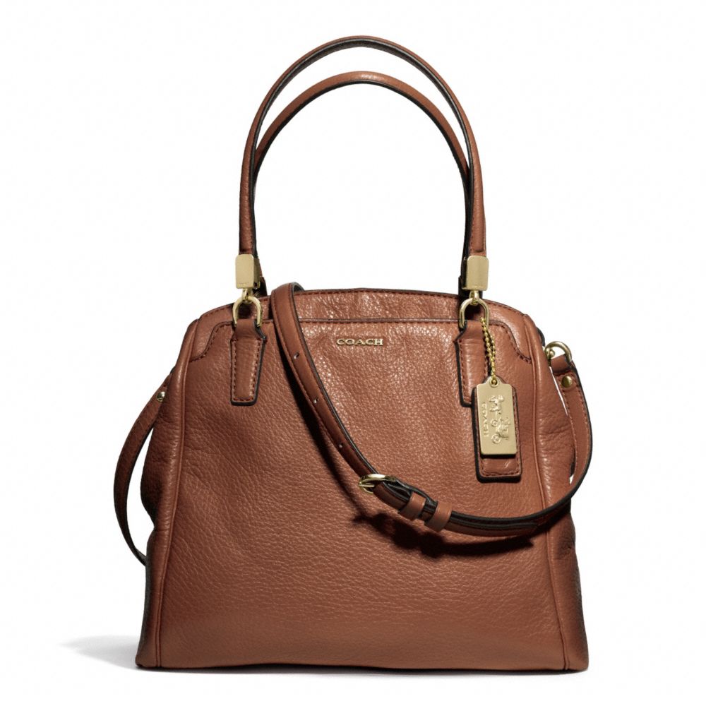 COACH MADISON LEATHER MINETTA CROSSBODY - LIGHT GOLD/CHESTNUT - F27862